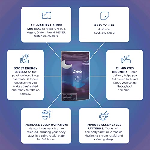 Zleep Sleep Patches w/Dream Complex and Melatonin to Promote Quality