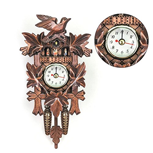European Style Living Room Retro Wooden Wall Clock Cuckoo Clock Ksruee
