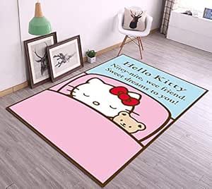 Alfombra Dibujos Animados Sala de Estar Dormitorio Lindo Gato Patrón