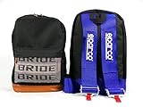 JDM Bride Sparco Racing Backpack Brown Bottom with Blue sparco Harness Straps