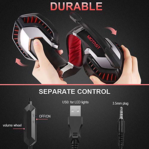 Motast-Auriculares-Gaming-con-Cable-para-PS4Xbox-OneNintendo-Switch-Cascos-Gaming-con-Bass-Surround-Auriculares-con-Microfono-Cancelacion-de-Ruido-Auriculares-Diadema-con-35mm-Jack-con-Luz-LED