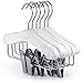 Hangerworld 10 Inch Kids White Wooden Coat Hangers with Clips for Baby & Toddler Clothes, Pack of 12