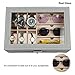 Homde 6 Slots Watch Box Glasses Holder Jewelry Box Gift for Men Women (Gray (Drizzle-Like Grain))