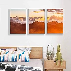 Canvas Wall Art for Living Room, Bedroom Mountain Framed Canvas Prints for Home Decoration Ready to Hang - 16"x24"x3 Panels
