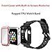 iiteeology Replacement for 38mm Rugged Protective iWatch Case and Band with Built-in Screen Protector Compatible with Apple Watch Series 3/2/1 (Rose Gold)