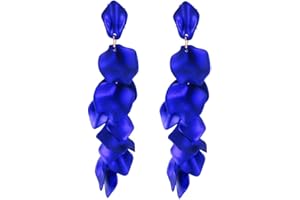 GVUSMIL Acrylic Rose Petal Drop Dangle Earrings Bohemian Resin Square/Oval/Hoop/Flower/Heart Statement Earrings for Women Gifts