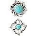 Lovmoment Snap Retro Turquoise Hollow Style 20MM Snap Jewelry Charms 2PCS