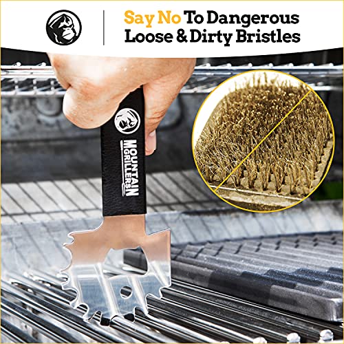 BBQ Grill Grate Scraper Wide Portable Grill Scrubber Fits Almost Any