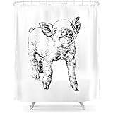 Society6 Pig Shower Curtain 71" by 74"