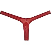 JAXFSTK Men's Minimal Coverage Bulge Thong Underwear See-through Mesh Mini Bikini Tangas