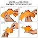 Dinosaur Cupcake Wrappers Toppers Party Supplies Birthday Dino Cake Decorations Jurassic - T-Rex/Triceratops/Spinosaurus 45 PCS