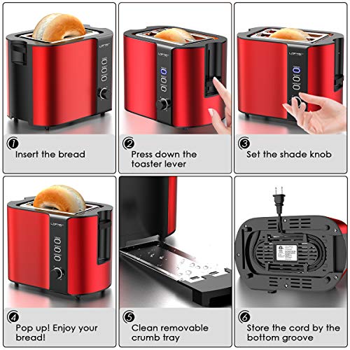 2 Slice Toaster, LOFTer Stainless Steel Bread Toasters Best Rated Prime