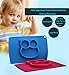 Qshare - Mini Silicone Placemat 11''x8''x1'', One-Piece Suction Plate for Babies & Toddlers, Portable BPA-Free FDA Approved Kids Dinnerware, Dishwasher Safe (Mini-Owl, Red-Owl)