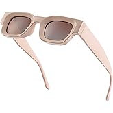 EYLRIM Thick Square Frame Sunglasses for Women Men Chunky Rectangle Polarized Sunglasses UV400 Protection