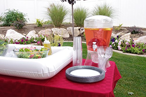 Large 2 Gallon Beverage Dispenser on Stand with Spout - Ice Base and Core Keep Juice and Drinks Cold - Shatterproof Acrylic Jug with Fruit and Tea Infuser and Spigot Perfect for Parties
