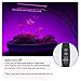 Povida Dual Head Plant Light, LED grow lights for indoor plants, 3/9/12 H Timer, 9 Dimmable Levels, 3 Switch Modes, 20W 40 LED, 360 Degree Adjustable Gooseneck Lights & Free Adapter, Red/Blue Spectrum