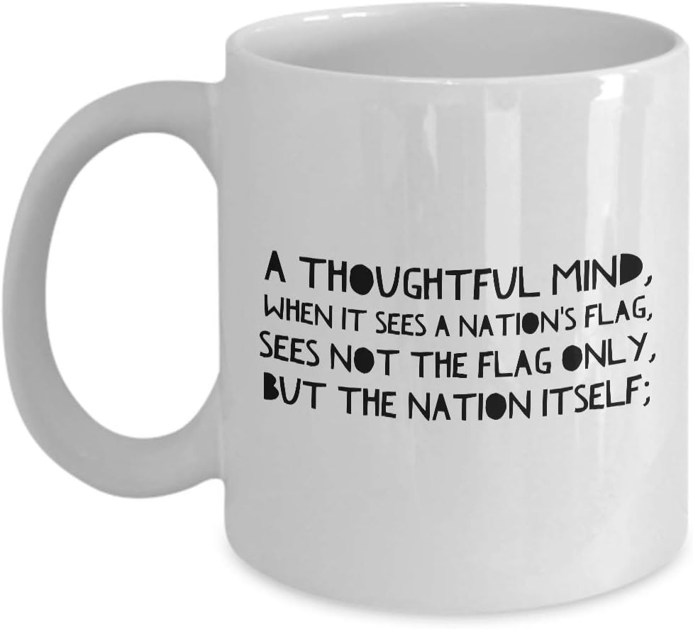 Amazon Com American Flag Coffee Mug A Thoughtful Mind When It Sees A Historical National Represents United States President Symbol Patriotic 11 Oz Kitchen Dining
