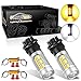 Partsam 2pcs 3157 3155 3457 4157 Switchback LED Bulbs with Projector White/Yellow Dual Color Turn Signal Lights Extremely Bright 22-5730-SMD Chipsets with Resistors
