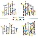 FUNTOK Marble Run Set - 122Pcs Marble Maze Game Marble Race Track Building Toy for Kid, Building Blocks Educational Toys for Boy Girl Age 3+(90 Translucent Marbulous Pcs & 32 Pcs DIY Marbles)
