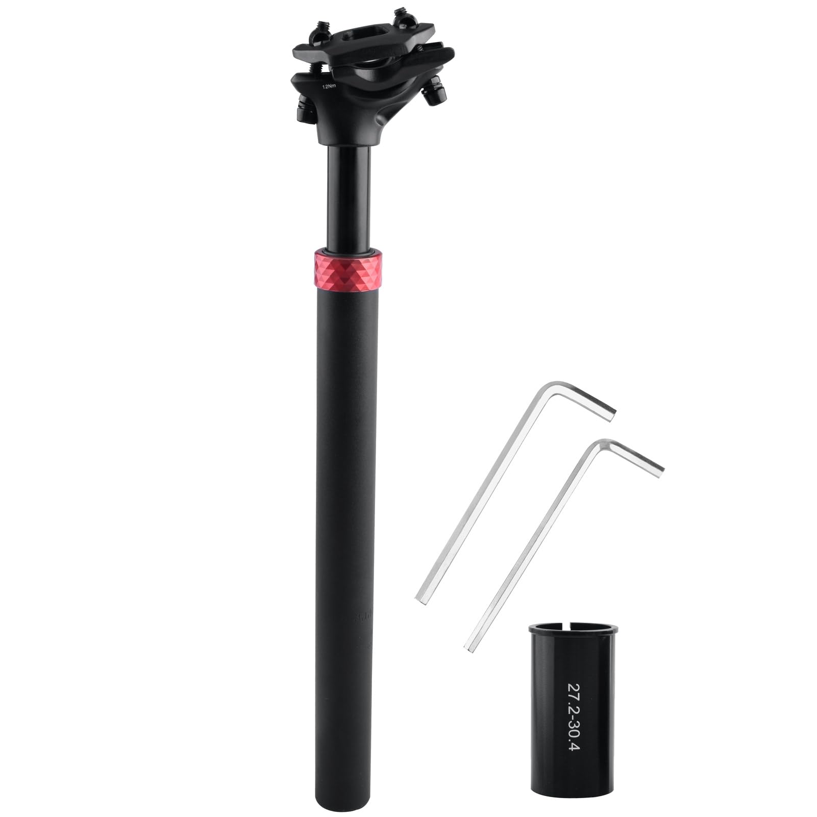 Azarxis Bike Seat Post Suspension Seatpost 25.4 27.2 28.6 30.4 30.8 31.6 x 350mm Aluminum Alloy MTB BMX Seat Post Tube Bicycle Saddle Pole with Micro Adjust Clamp for Mountain Bike Road Bike (30.4)