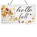 Hello Fall Wall Art Wood Sign - Vintage Farmhouse Decor Wooden Sign - 10x5 Fall Decor Sign - Made in USA Wall Art for Living Room, Bedroom, Office - Ready to Hang Fall Wood Signs Twisted R Design