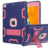 iPad 6th/5th Generation Case, iPad 9.7 2018/2017 Case, High Impact Hybrid Drop Proof Armor Defender Protection Case Built with Kickstand for New iPad 9.7-inch (A1893/1954/A1822)