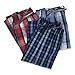 Men's 3 Pack Super Soft Woven Pajama & Sleep Jam Cargo Short Lounge Pants (Medium, 3 Pack - Assorted Brilliant Plaids)
