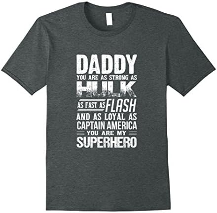 Mens Super Hero Daddy-Novelty T-Shirt Gifts for Dads XL Dark Heather