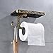 Rozin Antique Brass Art Carved Toilet Paper Holder with Shelf Holder Function