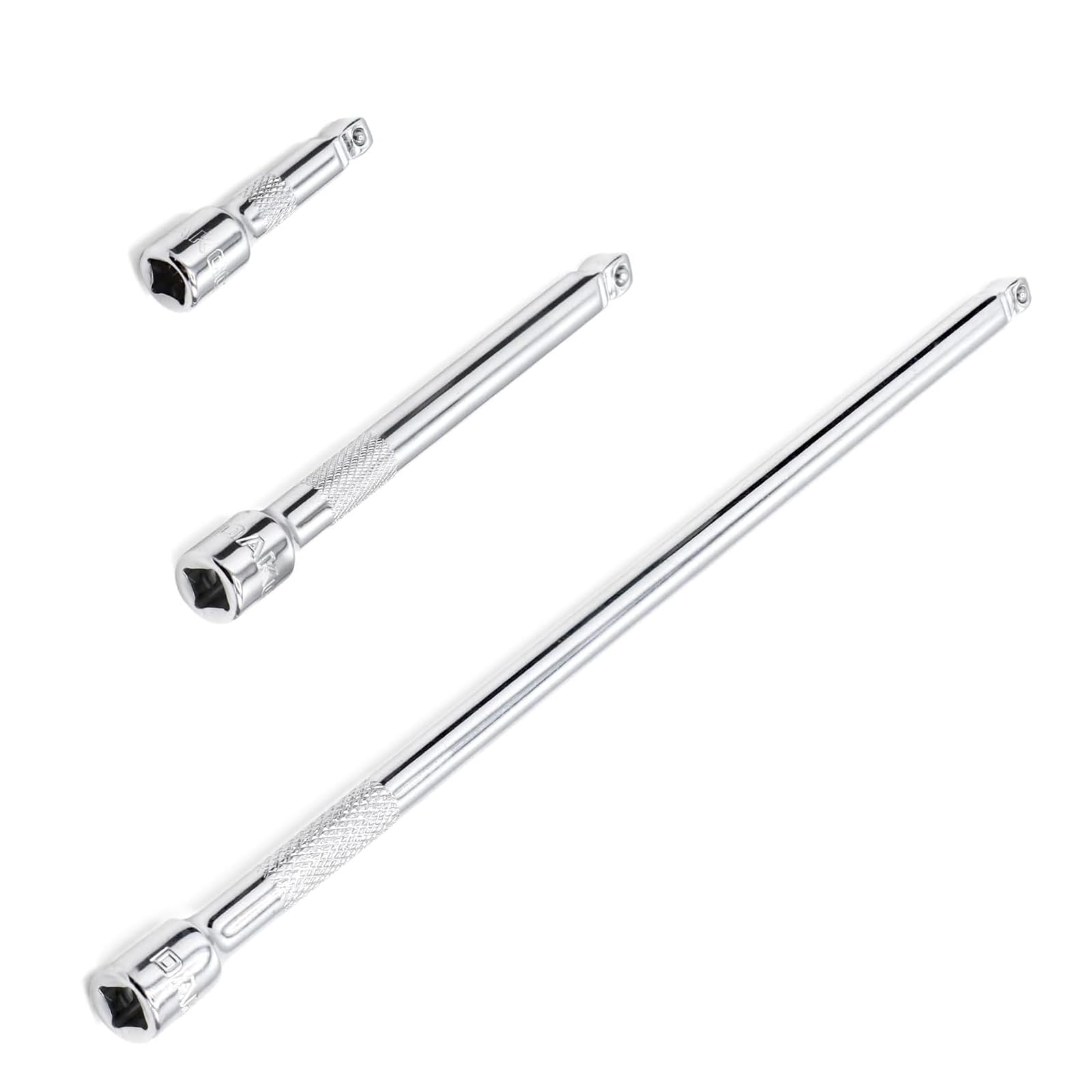 Uotyle 3Pcs Extension Set 3/8 Inch, Socket Extension Bar Drive Socket Extension Chrome Vanadium Steel for Socket Ratchet (3"+6"+10")
