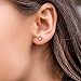 THEMONG Stud Earrings Opal Studs | 14k Gold Dipped 3mm Tiny White Round Fire Opals Studs Womens Stainless Steel Earring Pair Celebrity Approved