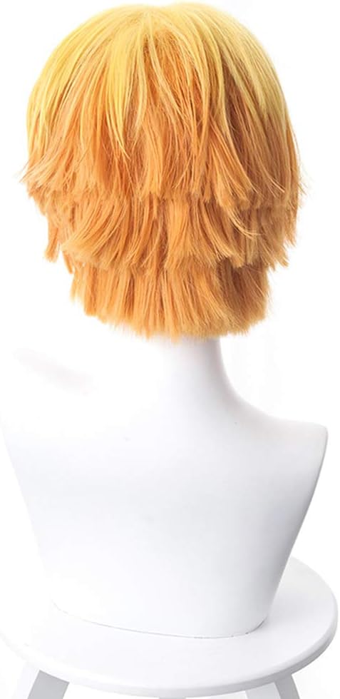 鬼滅の刃 きめつのやいば 我妻善逸 あがつまぜんいつ かつら コスプレ ウィッグネット付属