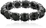 1928 Jewelry Black Faceted Stretch Bracelet