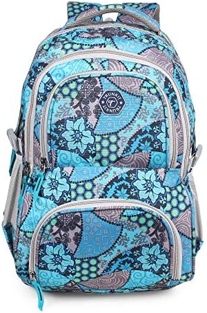 Trunkit Waterproof Polyster Printed 30 L Bag Backpack for School, College, Laptop (Blue & Black)