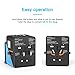 Universal Travel Adapter, International Power Adapter with 4 USB,European Adapter for UK,US,AU,CA,India 150+ Countries,All in One Travel Plug Adapter Europe (Blue New)
