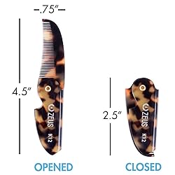 ZEUS Folding Mustache Comb, Handmade Saw-Cut Best