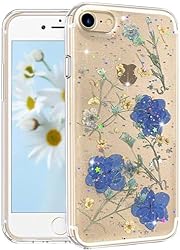 CEOKOK for iPhone Case Clear with Real Pressed