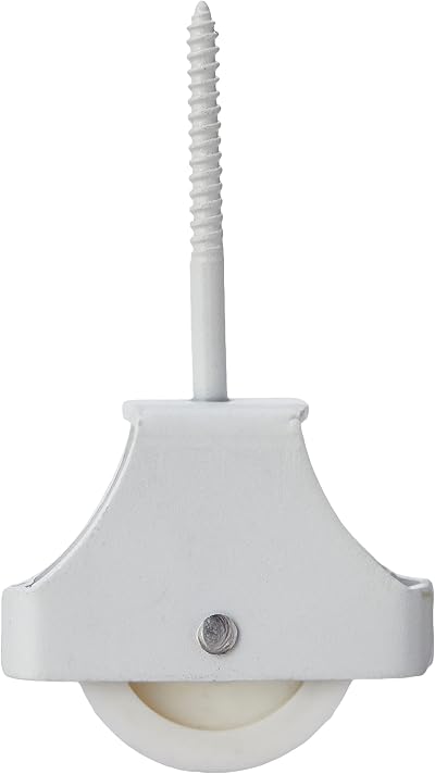 Merriway BH02877 Single Screw Pulley White for Washing Line Rope Cord Up to 8mm