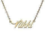 Nikki Name Tag Necklaces for Her His Friends