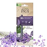 Enviroscent Autosticks Aroma Diffusers for Cars, Wild Lavender, Box of 4