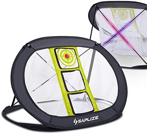 SAPLIZE Golf Chipping Net, Strongly Stable Pop Up X-Shaped Golfing Target Net for Indoor/Outdoor/Backyard Accuracy and Swing Practice, Portable Golf Training Net SAPLIZE Golf Chipping Net, Strongly Stable Pop Up X-Shaped Golfing Target Net for Indoor/Outdoor/Backyard Accuracy and Swing Practice, Portable Golf Training Net
