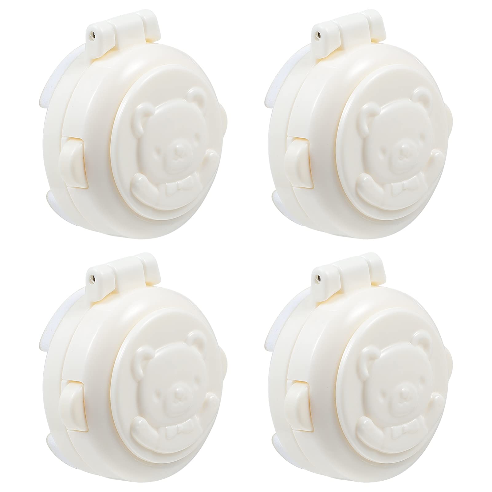 DOITOOL 4pcs Child Safety Locks, Washing Machine Button Covers, Baby Proofing Safety Locks Latch for Toilet Trash Cans Refrigerator Washer (White)