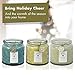 Dynamic Collections Snowflake Embossed Christmas Jar Candle - 3 Pack – Scented 2-Wick Candle Gift Set with Lids in Pastels - Blue, Ivory and White