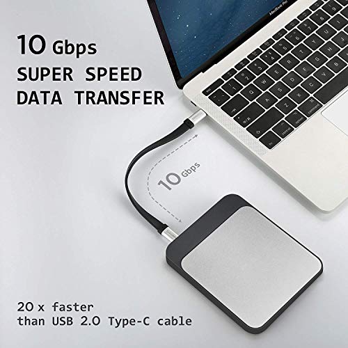 USB C to USB C Cable 3.1 Gen 2 10Gbps 100W 4K Video Data Transfer Charging Cable for MacBook Pro ThinkPad Yoga Samsung Galaxy Note 8 S8 S9 T5 LaCie SSD - 22cm