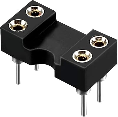 sourcing map 10pcs DIP IC Socket 2.54mm Pitch 4 Pin Solder Type Dual Row Round