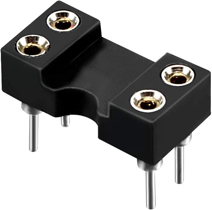 sourcing map 10pcs DIP IC Socket 2.54mm Pitch 4 Pin Solder Type Dual Row Round