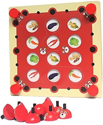 Extpro Wooden Memory Board Game Educational Cartoon Animals Numbers Matching Toys for Kids Toddlers Kindergarten