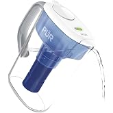PUR Plus 7-Cup Water Filter Pitcher with 1 Genuine PUR Filter, 3-in-1 Powerful Filtration, BPA Free, Dishwasher Safe, White, PPT710WA