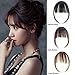 BESTLEE Synthetic Hair One Piece Straight Clip in Hair Extensions Flat Air Fringe Front Bangs with Hair Temples (Dark Brown)