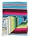 Del Mex Mexican Serape Blanket (X-Large, Turquoise)